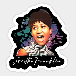 Groovin' to Franklin's Hits Retro Music Tee Sticker